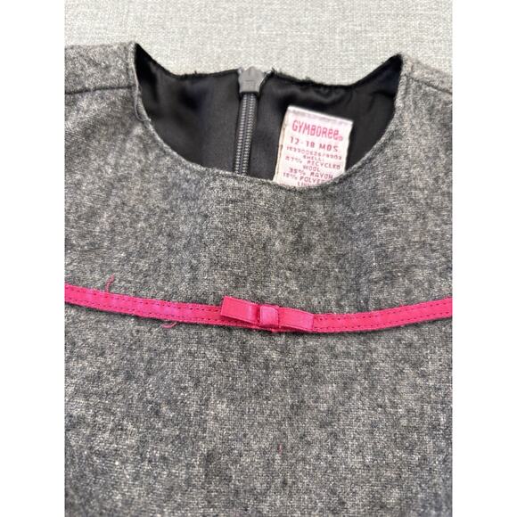 Gymboree girls Vtg CITY SIDEWALK 2003 Gray Wool Dress 12-18 mo Girl Dog Puppy - Picture 6 of 8